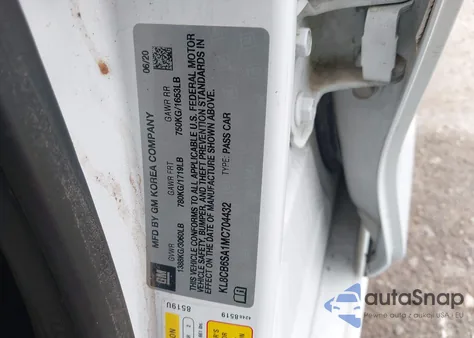 2021 Chevrolet Spark Fwd Ls Automatic из США, поврежденный, VIN KL8CB6SA1MC704432